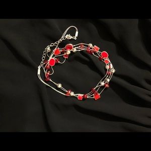 Long sexy red necklace